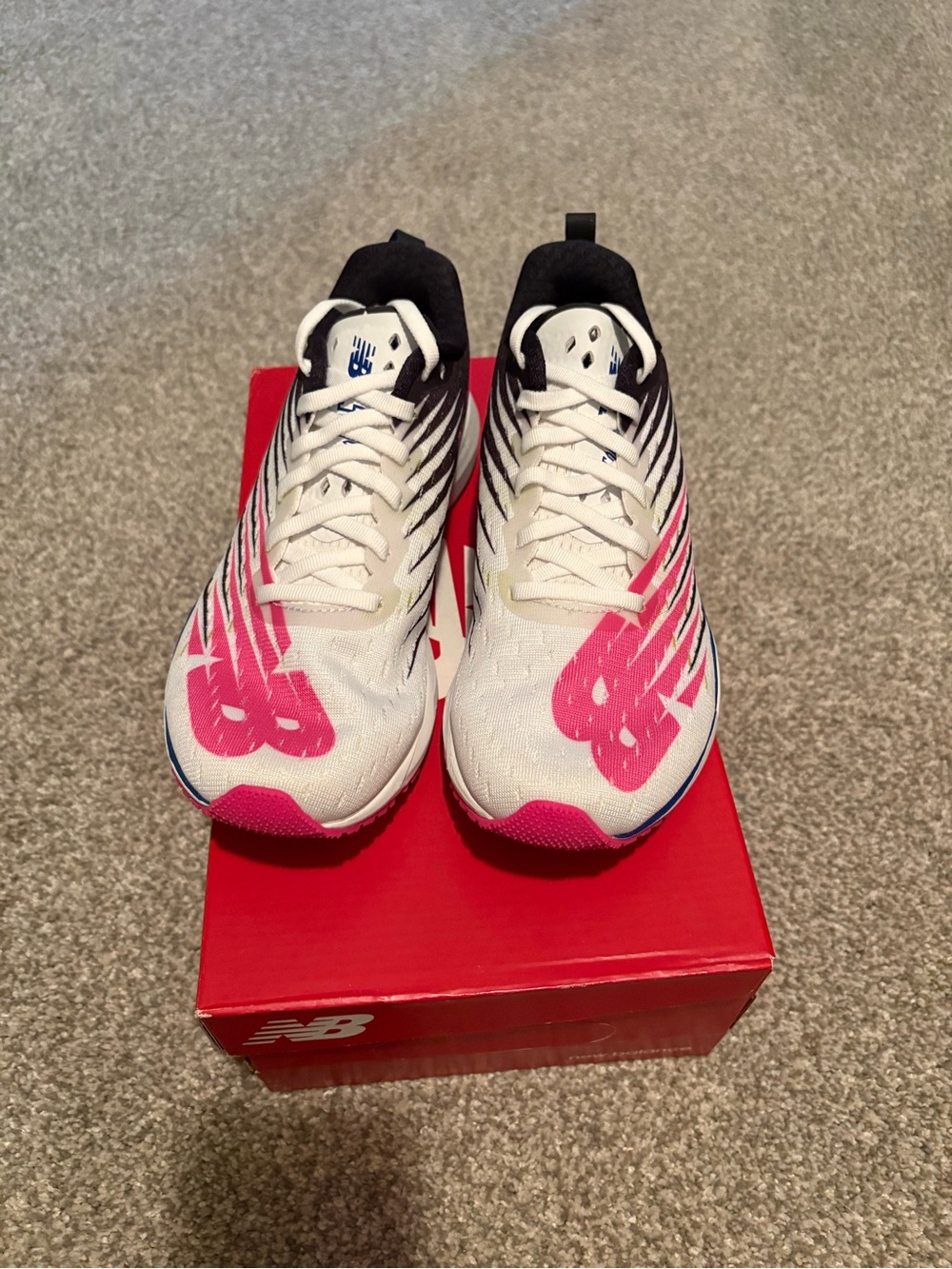 New Balance White, Pink & Black Running Shoes